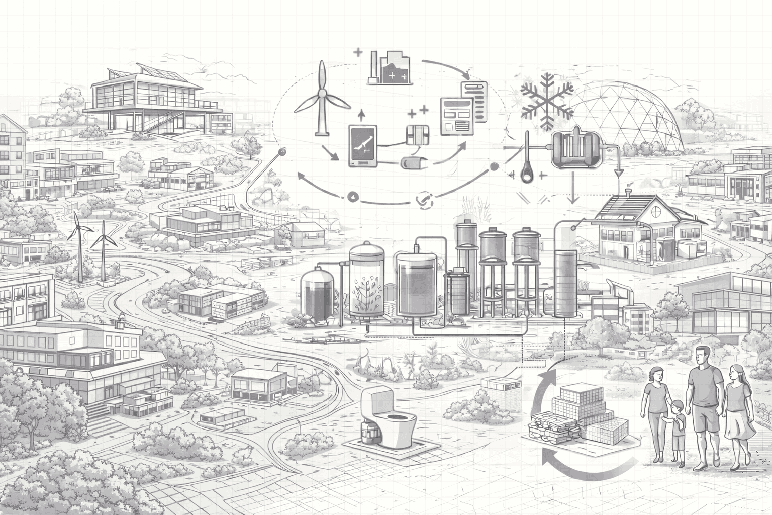 Sustainable future cityscape