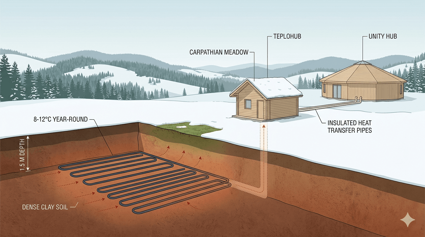 Heating a mountain eco-community without burning wood